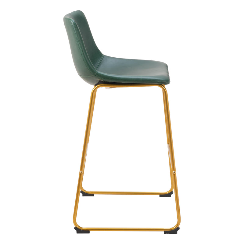  Zuo Augusta 109961 Barstool - Green & Gold IMAGE 2