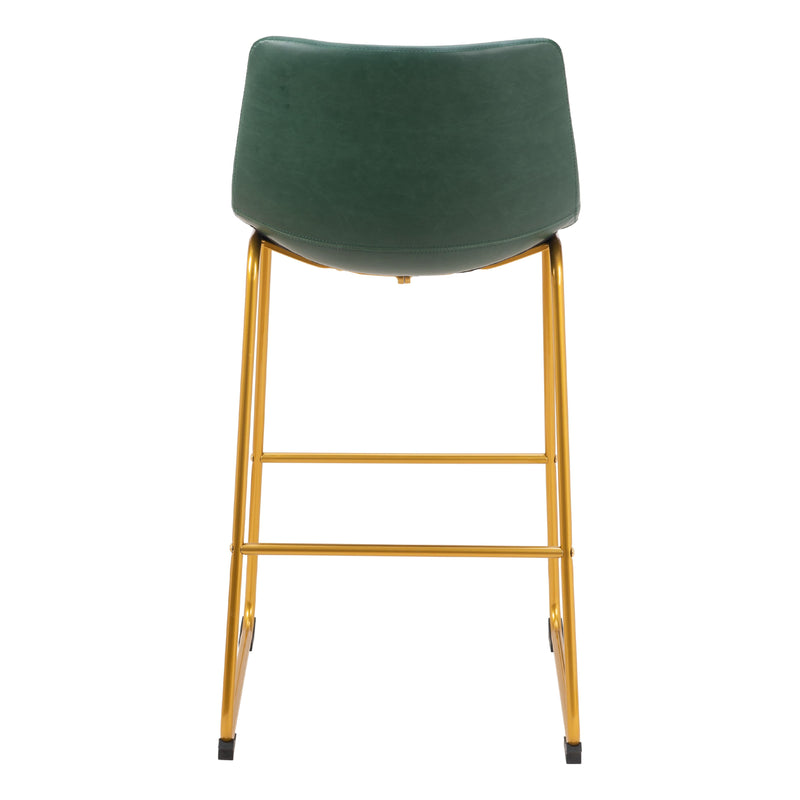  Zuo Augusta 109961 Barstool - Green & Gold IMAGE 4