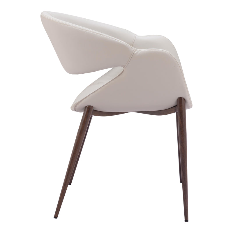  Zuo Limay 109971 Dining Chair - Beige & Walnut IMAGE 2