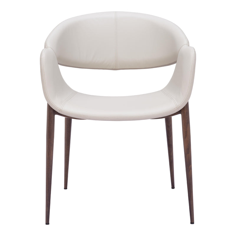  Zuo Limay 109971 Dining Chair - Beige & Walnut IMAGE 3