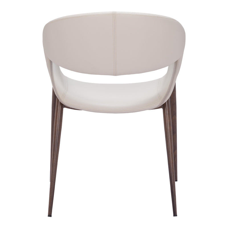  Zuo Limay 109971 Dining Chair - Beige & Walnut IMAGE 4