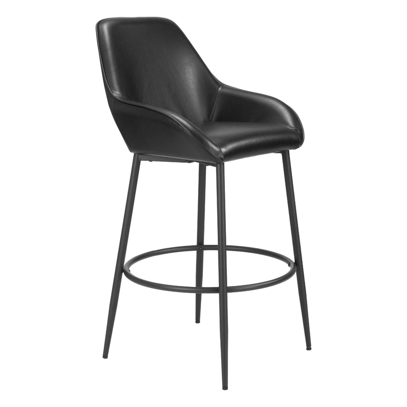 Zuo 110075 Vila Barstool - Black IMAGE 6