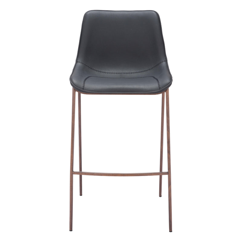  Zuo Magnus 109937 Barstool - Black & Walnut IMAGE 3