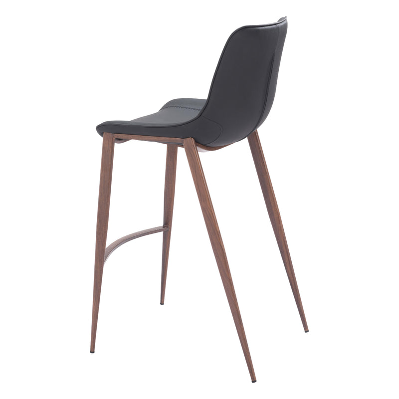  Zuo Magnus 109937 Barstool - Black & Walnut IMAGE 5