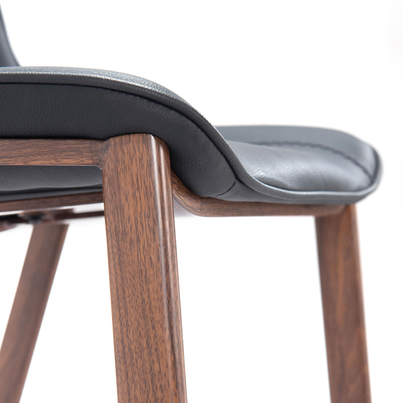  Zuo Magnus 109937 Barstool - Black & Walnut IMAGE 7