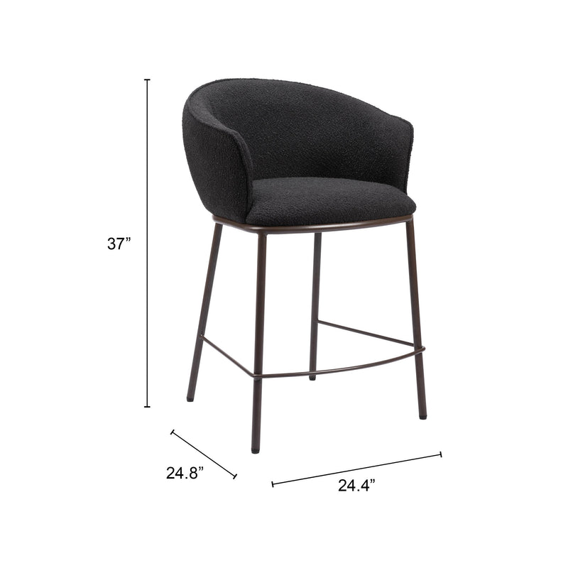  Zuo Essen 109809 Counter Stool - Black & Bronze IMAGE 10