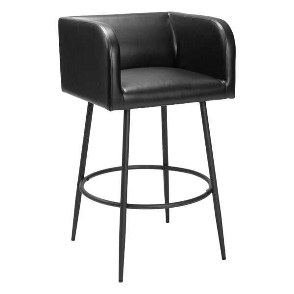  Zuo Horbat 110063 Barstool - Black IMAGE 1