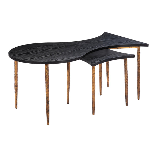  Zuo Norden 110032 Coffee Table Set - Black & Bronze IMAGE 1