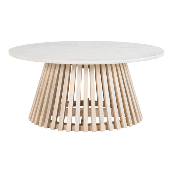  Zuo Mazara 109861 Coffee Table - White & Natural IMAGE 1