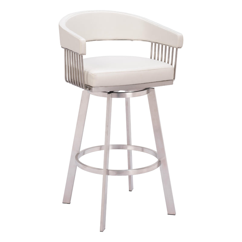  Zuo Bantry 110046 Swivel Barstool - White IMAGE 6