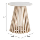  Zuo Mazara 109862 Side Table - White & Natural IMAGE 7