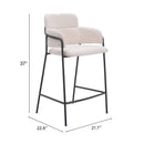  Zuo Marcel 109665 Counter Stool - Cream IMAGE 8