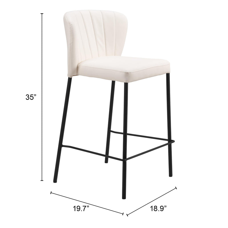  Zuo Linz 109780 Counter Stool - Cream IMAGE 9