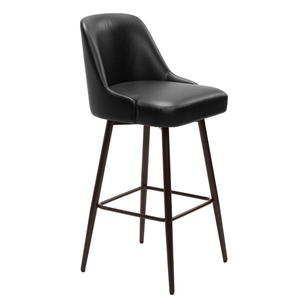  Zuo Keppel 109975 Swivel Barstool - Black & Bronze IMAGE 1