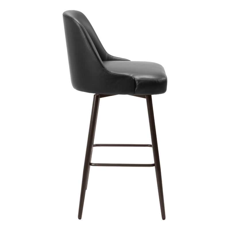  Zuo Keppel 109975 Swivel Barstool - Black & Bronze IMAGE 2
