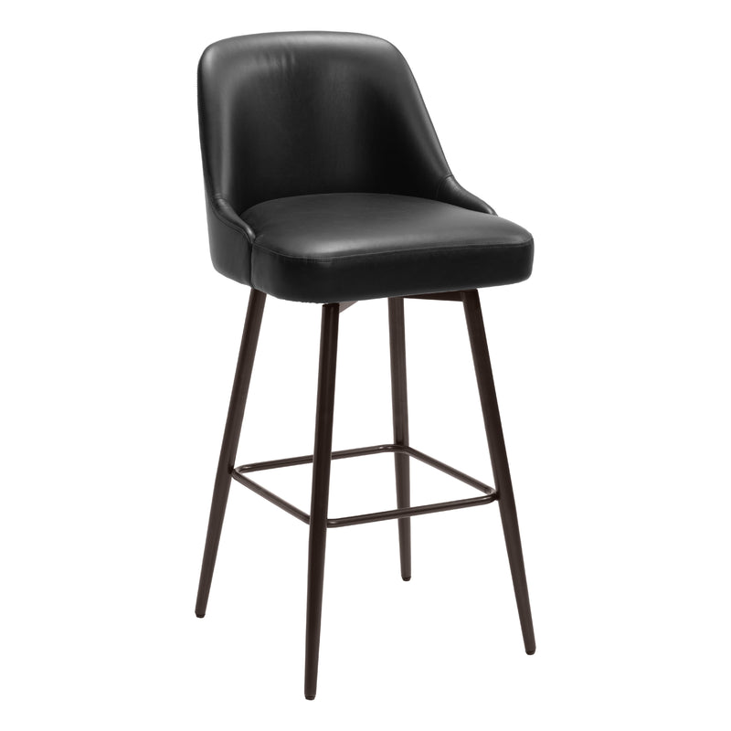  Zuo Keppel 109975 Swivel Barstool - Black & Bronze IMAGE 6