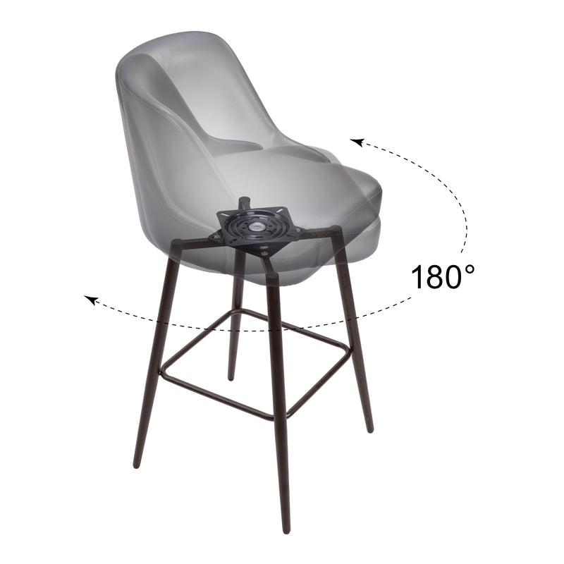  Zuo Keppel 109975 Swivel Barstool - Black & Bronze IMAGE 7