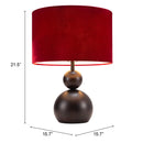  Zuo Shobu 56154 Table Lamp - Red IMAGE 6