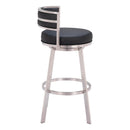  Zuo Gimsby 110044 Swivel Barstool - Black IMAGE 2