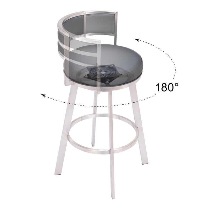  Zuo Gimsby 110044 Swivel Barstool - Black IMAGE 7