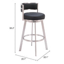 Zuo Gimsby 110044 Swivel Barstool - Black IMAGE 9
