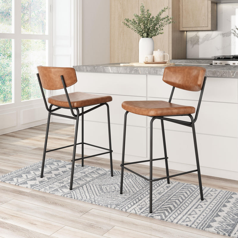  Zuo Charon 110262 Counter Stool - Vintage Brown IMAGE 8