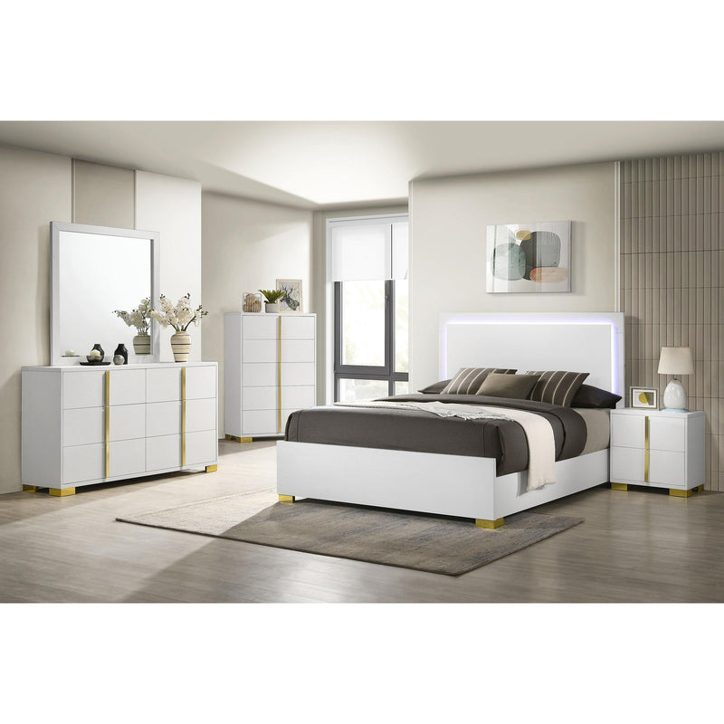  Coaster Furniture Marceline 222931Q Wood Queen LED Panel Bed - White IMAGE 3