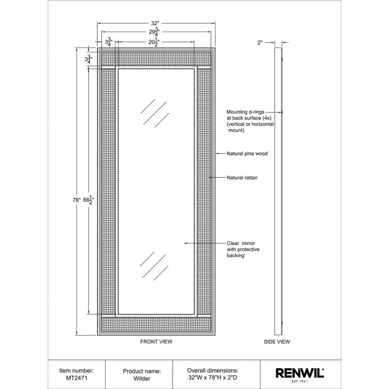  Renwil Wilder MT2471 Vanity Mirror IMAGE 6