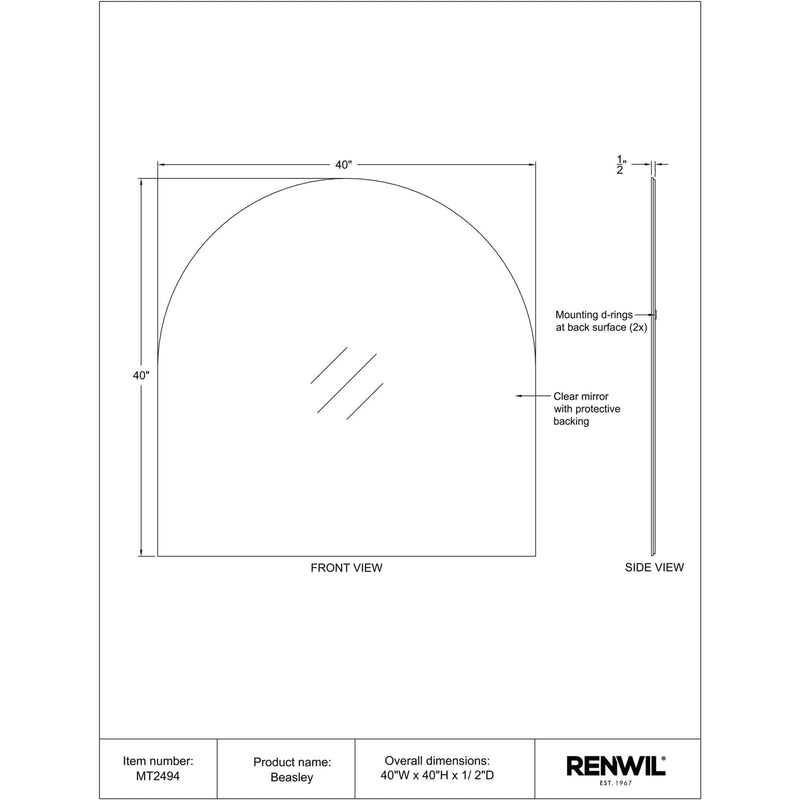  Renwil Beasley MT2494 Vanity Mirror IMAGE 5