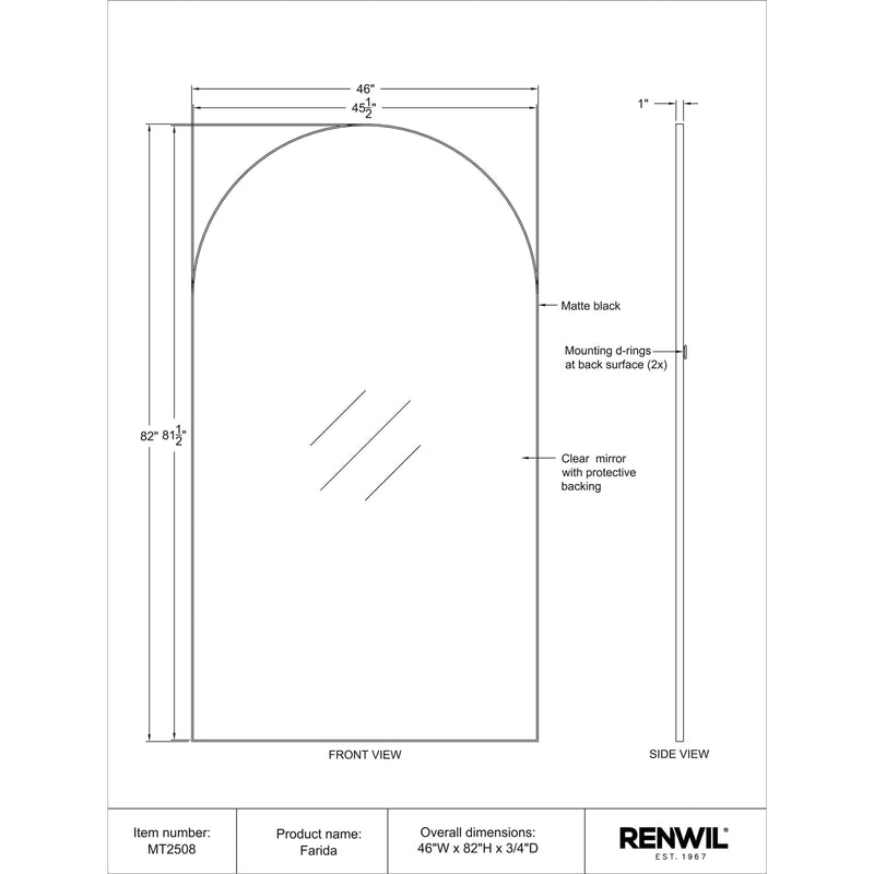  Renwil Farida MT2508 Full Length Mirror IMAGE 6