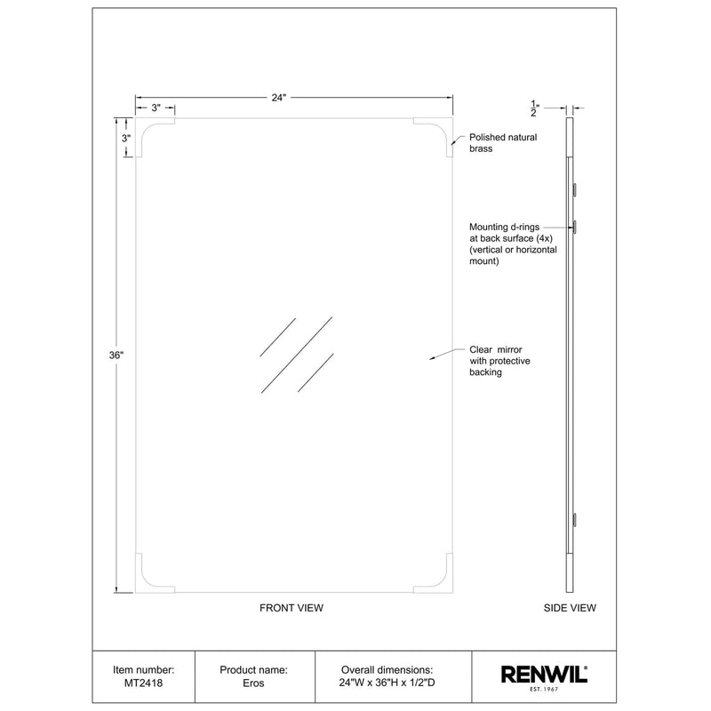  Renwil Eros MT2418 Vanity Mirror IMAGE 6