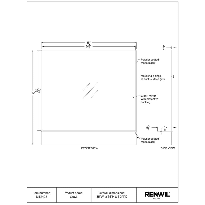  Renwil Otavi MT2423 Vanity Mirror IMAGE 6