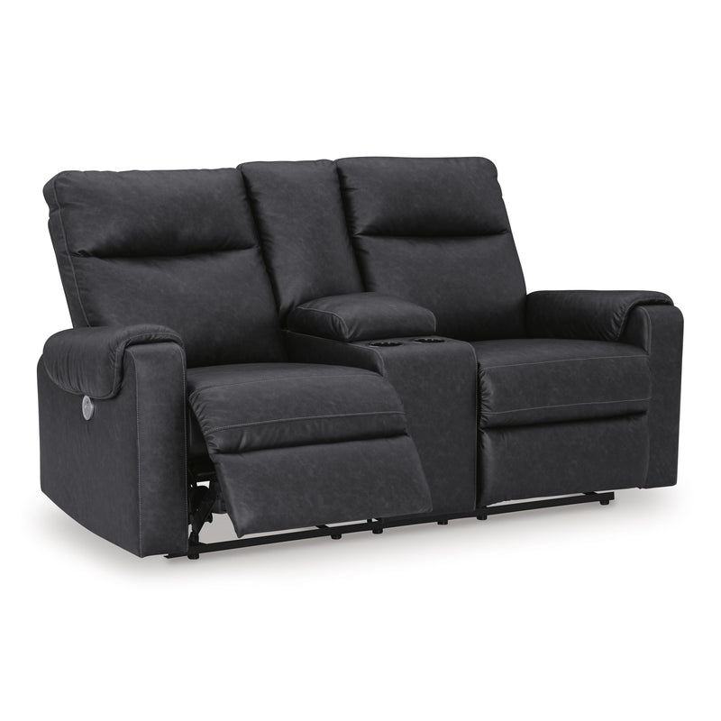 Signature Design by Ashley Axtellton Power Reclining Leather Look Loveseat with Console 3410596C IMAGE 2