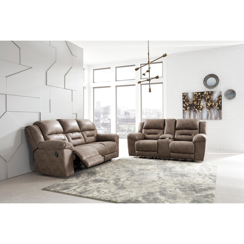 Signature Design by Ashley Stoneland Reclining Leather Look Loveseat with Console 3990594C IMAGE 5