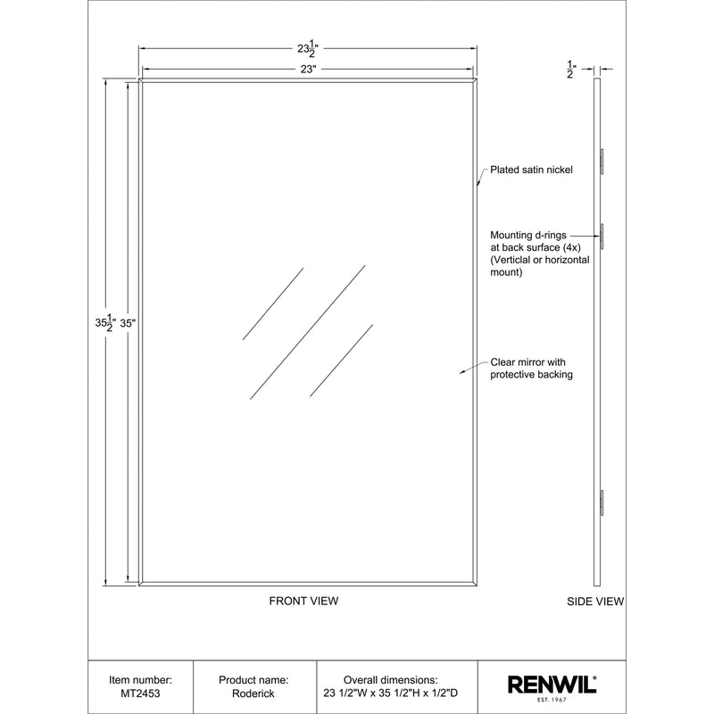  Renwil Roderick MT2453 Vanity Mirror IMAGE 6