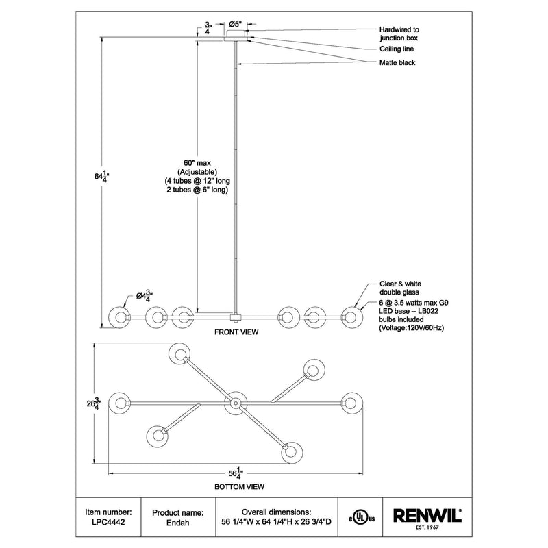  Renwil Endah LPC4442 Ceiling Fixture IMAGE 5