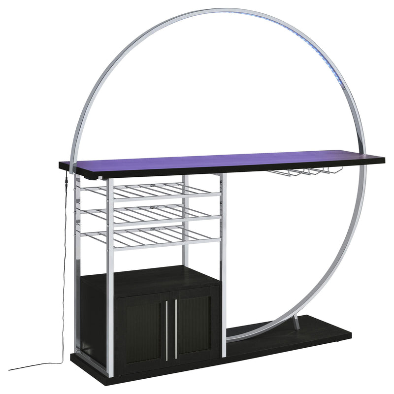 Coaster Furniture Risley 182799 2-Door Circular LED Home Bar with Wine Storage - Dark Charcoal IMAGE 17