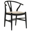 Coaster Furniture Crestmont 108482 Wood Wishbone Dining Side Chair - Black (Set of 2) IMAGE 1