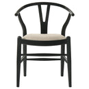 Coaster Furniture Crestmont 108482 Wood Wishbone Dining Side Chair - Black (Set of 2) IMAGE 3
