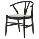 Coaster Furniture Crestmont 108482 Wood Wishbone Dining Side Chair - Black (Set of 2) IMAGE 4