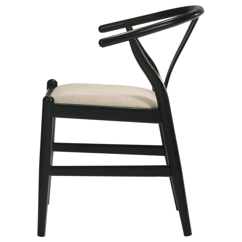 Coaster Furniture Crestmont 108482 Wood Wishbone Dining Side Chair - Black (Set of 2) IMAGE 5