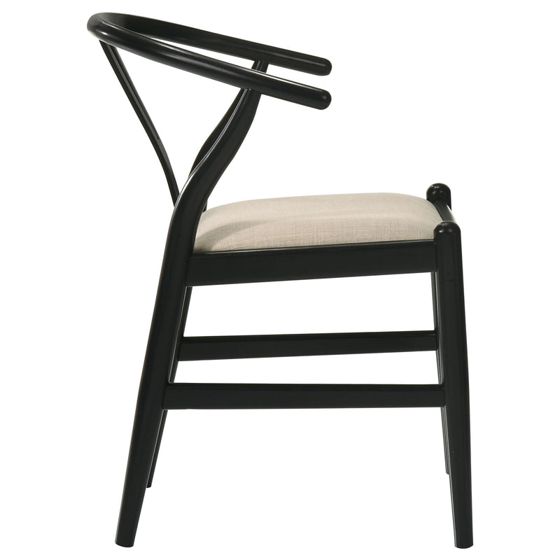 Coaster Furniture Crestmont 108482 Wood Wishbone Dining Side Chair - Black (Set of 2) IMAGE 8