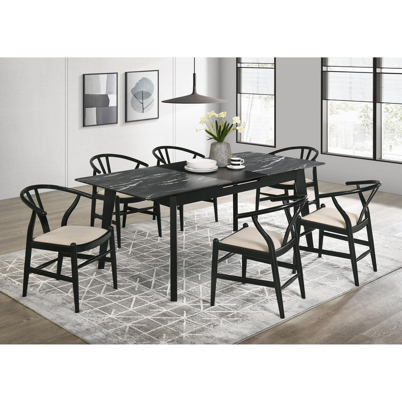 Coaster Furniture Crestmont 108482 Wood Wishbone Dining Side Chair - Black (Set of 2) IMAGE 9