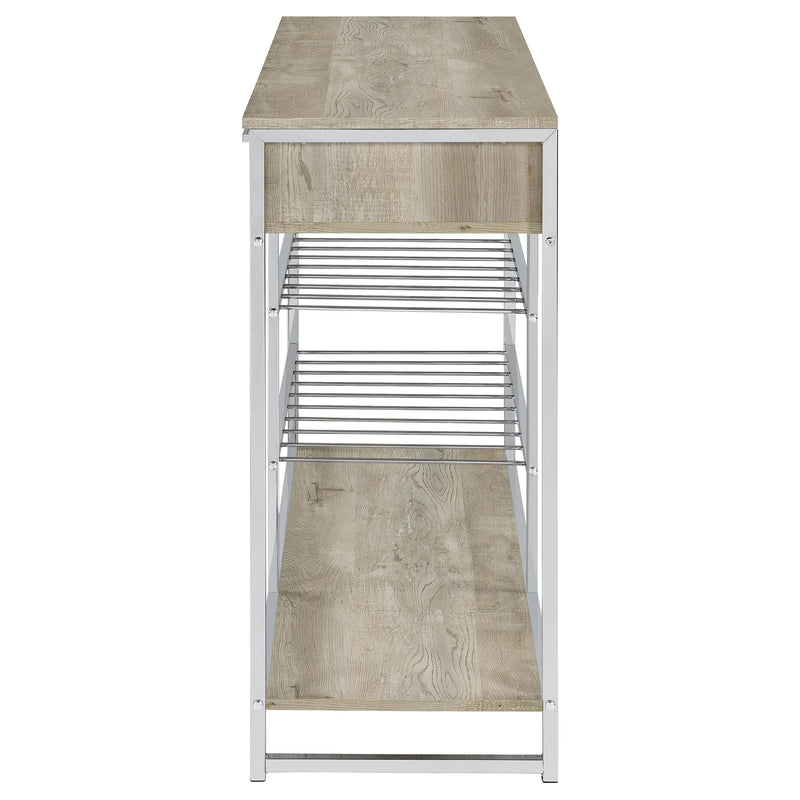 Coaster Furniture Melrose 182275 2-Drawer Home Bar Storage with Wine Rack - Grey IMAGE 5