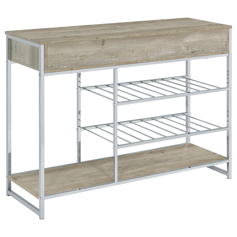 Coaster Furniture Melrose 182275 2-Drawer Home Bar Storage with Wine Rack - Grey IMAGE 6
