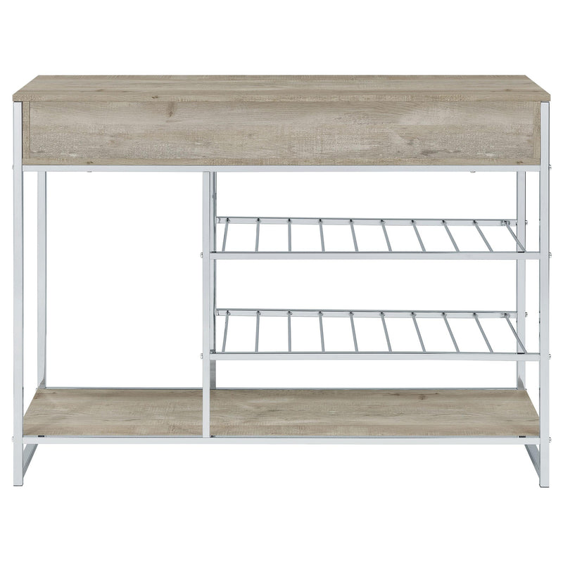 Coaster Furniture Melrose 182275 2-Drawer Home Bar Storage with Wine Rack - Grey IMAGE 7