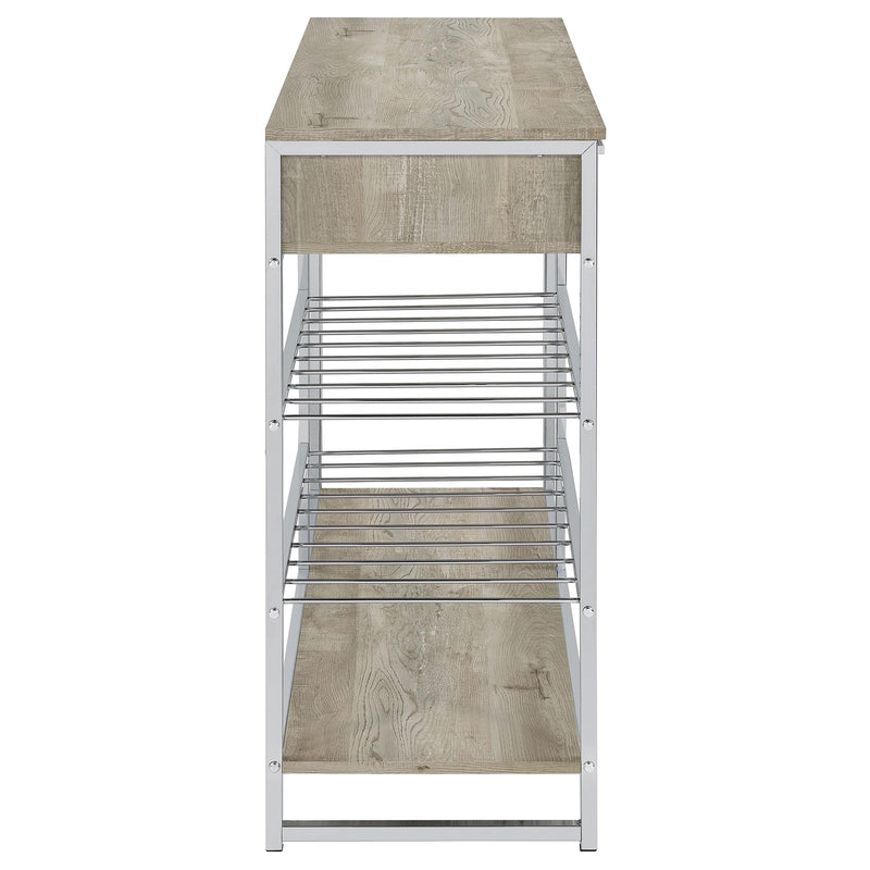 Coaster Furniture Melrose 182275 2-Drawer Home Bar Storage with Wine Rack - Grey IMAGE 8