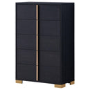 Coaster Furniture Marceline 222835 5-Drawer Bedroom Chest - Black IMAGE 4