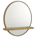  Coaster Furniture Arini 224308 Round Vanity Wall Mirror with Shelf - Sand Wash IMAGE 1