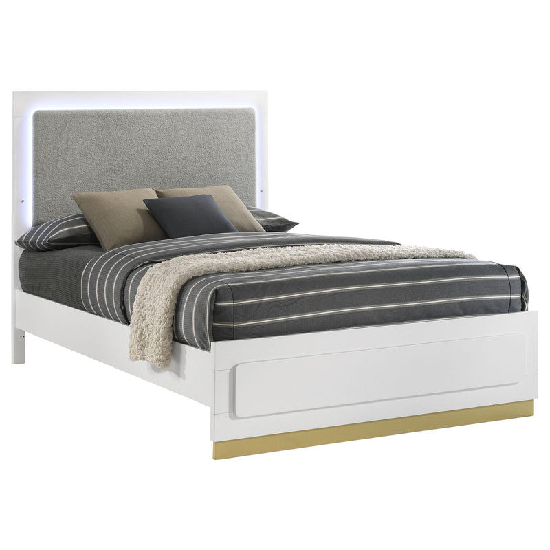 Coaster Furniture Caraway 224771KW Wood California King LED Panel Bed - White IMAGE 4